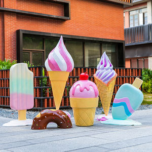 Estatua de cono de helado de fibra de vidrio personalizada, escultura grande de helado para decoración de exhibición de ventanas, 2022 - Product Image 6