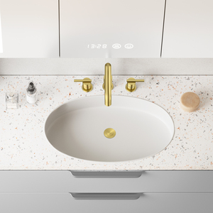 Grifo de Lavabo Cascada de Acero Inoxidable 304 con 3 Orificios, Color Dorado, para Baño, con Certificación CUPC - Product Image 5