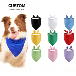 Toptan düz renk özel Logo evcil hayvan havlusu üçgen köpek Bandana <span class=keywords><strong>Pet</strong></span> köpek aksesuarları Bib havlu - Product Image 1