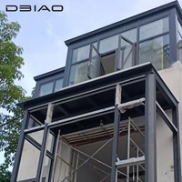Espacio de Vida Exterior Moderno, Invernadero de Aleación de Aluminio, Casa de Cristal, Puertas Corredizas Dobles de Vidrio Templado, Almacén Prefabricado, Hotel