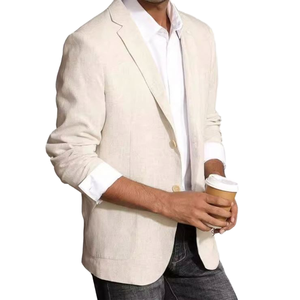 British Men's Breathable Printed Double <b>Button</b> Polyester/Cotton Sports Jacket - Product Image 1