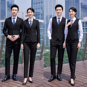 Business Suit Unisex Formal Wear 4S Store Uniform <b>Work</b> Clothes All Season Vest Nylon Woven Fabric - Product Image 4