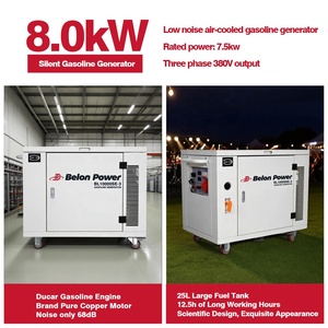 Xách tay im lặng 7.5KW 8KW 230/400V Máy Phát Điện Xăng điện bắt đầu AC ba giai đoạn Máy Phát Điện Xăng - Product Image 3