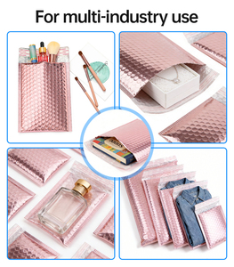 Sobre de <span class=keywords><strong>Correo</strong></span> de Burbujas de Poliéster Color Oro Rosa Personalizado para Envío de Cosméticos, Embalaje Acolchado, Bolsas de <span class=keywords><strong>Correo</strong></span> de Burbujas de Aluminio - Product Image 3