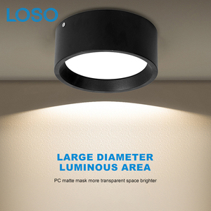 LOSO Modern Office Store Home Anti Glare Design Iron 9W 12W 18W <b>Surface</b> <b>Mounted</b> <b>LED</b> Down Lamp - Product Image 1