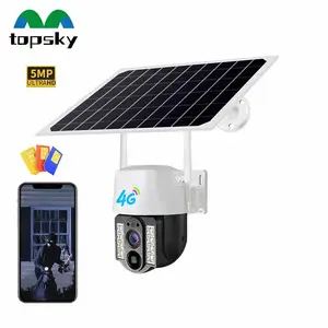 Outdoor 4G Solar kamera 5MP Wireless Netzwerk mit niedrigerem Strom PIR-Batterie Solar CCTV-Kamera 4g Sim-Karte Intelligente Sicherheit im Freien