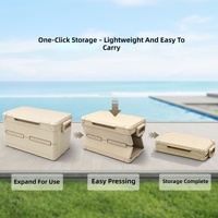 Glacière rigide pliable portable pour camping, transportable en véhicule, en PU, pour aliments et boissons froides