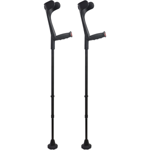 Muletas para adultos (x2 unidades) Ortopédicas de aluminio con soporte ancho, negras KMINA K10005 - Product Image 6