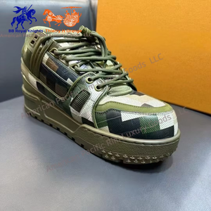 Zapatillas deportivas casuales de cuero de alta gama para hombre, estilo skate, con cordones, cómodas, versión superior - Product Image 6