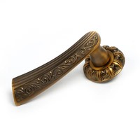 Poignée de porte décorative sculptée en alliage de zinc bronze antique, élégante et de qualité supérieure, pour quincaillerie de porte en bois, vente directe d'usine