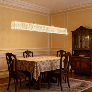 Bar en cristal moderne <span class=keywords><strong>LED</strong></span> pour décoration <span class=keywords><strong>de</strong></span> table à manger Lustre <span class=keywords><strong>de</strong></span> luxe pour chambre Luminaire Suspension en acier inoxydable - Product Image 1