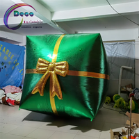 Boîte cadeau gonflable verte pour événements de Noël, fêtes, accessoires photo et décoration de vitrine