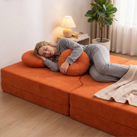 Canapé convertible en forme de S, capitonné, deux places, avec revêtement en tissu chenille, canapé modulaire pour salon de villa