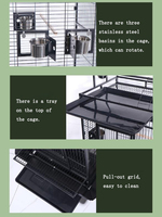 Vente en gros Grande cage en acier pour perroquets Cage à oiseaux avec toit Cage d'élevage