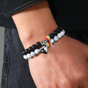 <span class=keywords><strong>Couple</strong></span> minimaliste européen et américain <span class=keywords><strong>Bracelet</strong></span> en pierre naturelle Aimant noir et blanc Ensemble de bracelets de <span class=keywords><strong>couple</strong></span> d'amour - Product Image 3