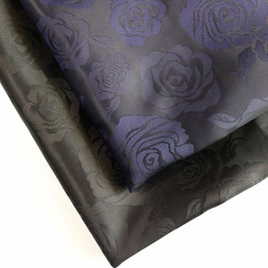 Hot Sale Hoge Kwaliteit Viscose Jacquard Voering Zwart Navy Color Rose Design Tr Voeringen Voor Dames En Heren Pak