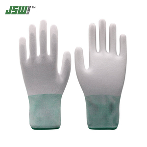 Guantes de Trabajo con Palma Recubierta de Nailon, Blancos, Antiestáticos, Libres de Polvo, para Protección Laboral en Fábricas Electrónicas, Venta al Por Mayor - Product Image 1