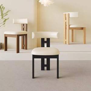 Sedia da pranzo moderna in legno massello imbottita stile Navia per visitatori, sedia da pranzo laterale in pelle dal design nordico per ristoranti - Product Image 6