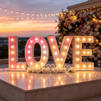 Enseigne LED métallique LOVE de 1,2 m, lettres et chiffres 3D en acrylique et acier inoxydable, enseignes lumineuses pour mariages, anniversaires, fêtes - Décoration d'événements en extérieur