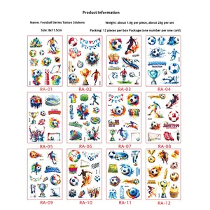 Autocollant de tatouage de football résistant à l'eau, transfert d'eau imprimé, événements sportifs, club, carnaval, fête, corps européen, visage, 1 à 3 jours - Product Image 2