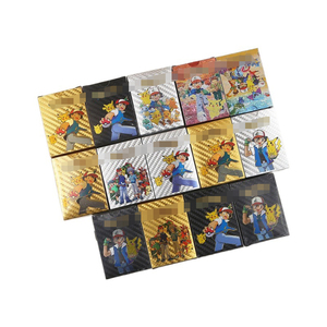 55 paquets de cartes Pokémon TCG en feuille d'or, feuille d'<span class=keywords><strong>argent</strong></span>, feuille noire et cartes diamant pour les fans d'anime et les collectionneurs - Product Image 1