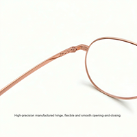 JJH26217 Monturas de Gafas Unisex Redondas de Metal con Aro Completo, Lentes AC, Diseño Ligero para Uso con Prescripción Médica