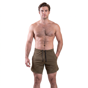 Pantalones Cortos Personalizados para Hombre, 100% Algodón, Estilo Urbano, Sólidos, Antiarrugas, Transpirables, de Secado Rápido, Cintura Elástica, con Bolsillos, para Gimnasio, Entrenamiento, Running - Product Image 1
