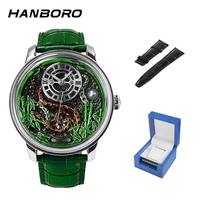 Montre mécanique pour homme Snake, avec vibration satellite, verre lumineux, boîtier de luxe à arc unique, bracelet en acier inoxydable, affichage à aiguilles