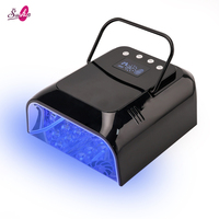 Lampe UV LED professionnelle haute puissance pour ongles avec ventilateur de refroidissement 108W sans fil rechargeable longueurs d'onde 365/405nm portable pour salon et maison