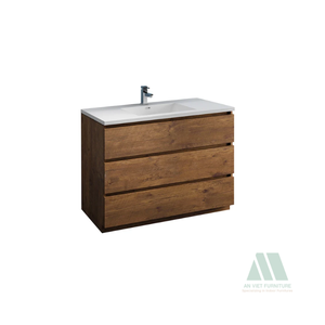 Meubles de salle de bains classiques modernes en chêne massif/pin/bois d'acacia avec bassin en céramique quantité minimale de commande bas Vietnam usine OEM/ODM Design Style Re - Product Image 2
