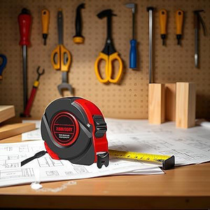 Mètre Ruban Professionnel en Acier Épaissi avec Revêtement en Caoutchouc, Portable pour Mesures d'Ingénierie - Product Image 4