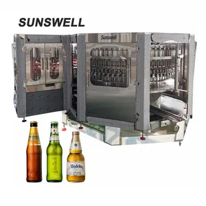 High speed automatic rotary glass bottle beer wine bottling plant price