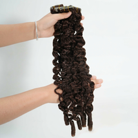 Extensions de cheveux bouclés birmans à bandes adhésives, cheveux humains véritables, extensions invisibles injectées sans couture, extensions à bandes adhésives pour femmes