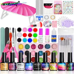 Nail art set avec lampe UV Nail Tools Gel Vernis manucure outils kit petit quantité minimale de commande prix de gros