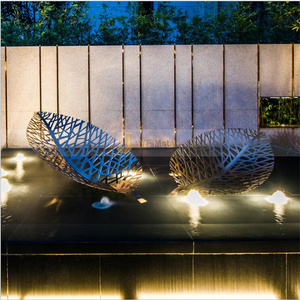 Décoration d'art métallique d'extérieur, sculpture abstraite en acier inoxydable pour hôtel, à vendre - Product Image 4