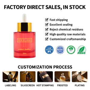 Emballage <span class=keywords><strong>de</strong></span> flacon <span class=keywords><strong>de</strong></span> sérum pour le visage <span class=keywords><strong>de</strong></span> luxe personnalisé professionnel 15 30 60 120 ml, flacon compte-gouttes en verre rond pour huile essentielle - Product Image 5