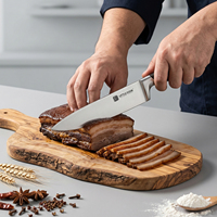 Juego de Cuchillos de Cocina Profesionales de 6 Piezas, Acero Alemán X50CrMoV15, Cuchillos de Acero Inoxidable con Mangos Ergonómicos de Pakkawood para OEM