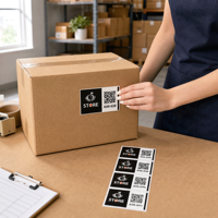 Autocollants industriels, étiquettes personnalisées, papier synthétique résistant à l'huile, code-barres, code QR variable, numéro de série, impression par lots, durable