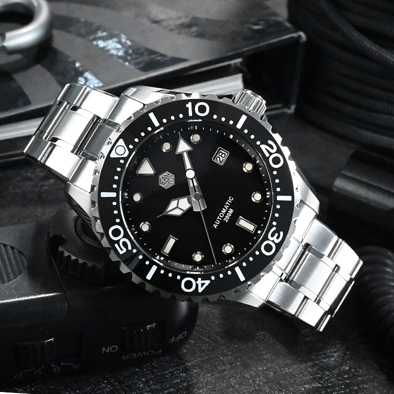 41mm Bliger Black Dial Sapphire Glass PT5000 Miyota NH35A Automatic Mens Watch