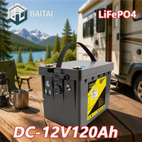 Batterie LiFePO4 à semi-conducteurs 12V 120Ah à alimentation de secours CC stable, rechargeable avec faible taux d'autodécharge, 5000 cycles
