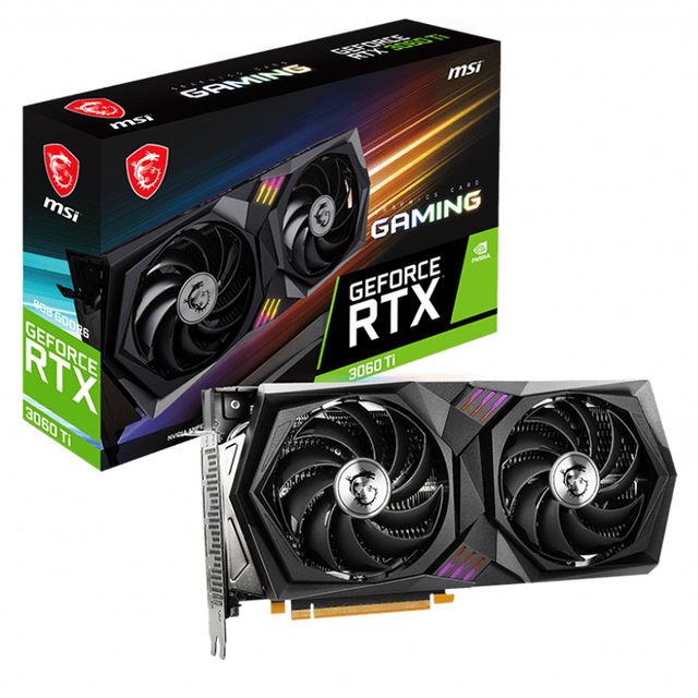 Used MS'I NVIDI,A GeForce RTX 3060 Ti GAMING 8G Graphics Card with 8GB GDDR6 256-bit Support 14 Gbps Memory Speed