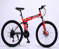 Vélo de montagne pliable pour adultes à prix avantageux, 21 vitesses, Softail, 26 pouces, cadre en acier haute teneur en carbone, frein à disque double, suspension intégrale