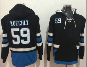 Cousu sur mesure 1 <span class=keywords><strong>Newton</strong></span> 22 McCaffrey 53 Burns 58 Davis 59 Kuechly Carolina American Football Lace-Up Pullover Jersey Hoodie - Product Image 6