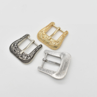 Boucle de ceinture Western personnalisée 3pcs Set Pin Cowboy Vintage Sculptée Tête de ceinture Boucle de ceinture décorative en cuir