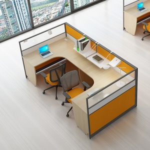 Custom Modern Office Workstation Modular Partition Cubicles 2-4 Person Office Cubicle Partition - Product Image 4