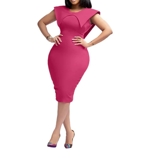Robe de soirée moulante mi-longue élégante et personnalisée, taille haute, couleur unie, avec fermeture éclair, lavable, pour soirée, coupe carrée - Product Image 1