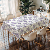 Nappe rectangulaire à motif floral RNPT, couverture de table en PVC pour salle à manger de style campagnard
