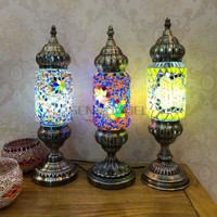 Abat-jour en verre fait à la main, Style européen et marocain, mosaïque, lampe
