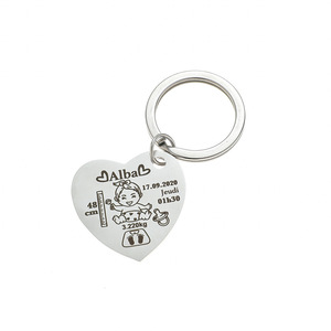 Llaveros personalizados de acero inoxidable, los más vendidos a nivel internacional, con grabado láser en forma de corazón y personalización de logotipo. - Product Image 5