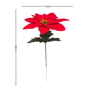 Fleur de Poinsettia Artificielle Homare Asa 30cm, Décoration de Noël, Branche Unique, Fleur Artificielle en Plastique, Décoration d'Intérieur - Product Image 1